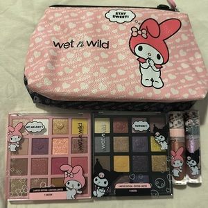 Wet n Wild My Melody & Kuromi Makeup Bag, Eyeshadow, Lipgloss Bundle